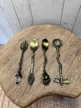 Set of 4 Spoons Afternoon Tea Fancy Spoons Flower Spoon Set